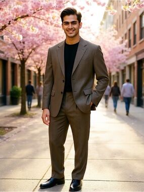 Towncraft Brown Two-Piece Men’s Suit